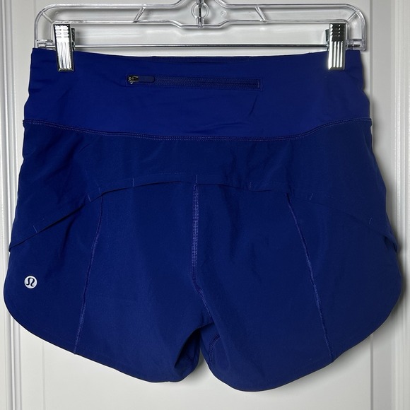 Lululemon Blue Speed Up High Rise Lined Shorts Performance Athletic Gym Style - Picture 2 of 2